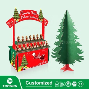 Nuevo diseño personalizado de publicidad de venta al por menor soporte de exhibición de piso de cartón soporte de exhibición de cartón de publicidad de Navidad - Product Image 4