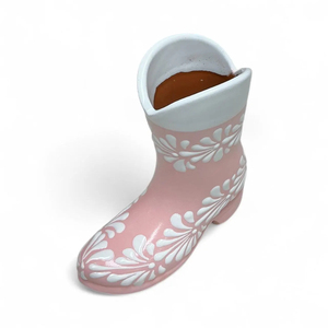 Jarrón de Cerámica en Forma de Bota Vaquera, Color Rosa y Blanco, <span class=keywords><strong>Talavera</strong></span>, Hecho a Mano, para Regalos y Decoración del Hogar - Product Image 5