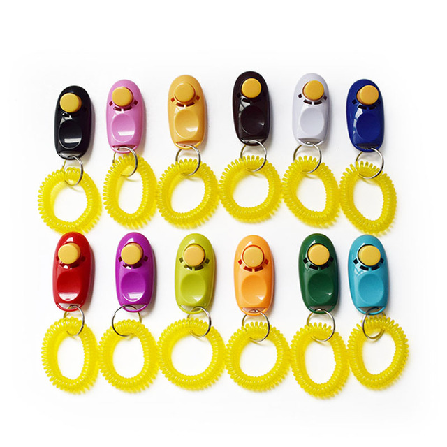 Multi Colors Finger Dog Training Clicker Pet Training Clicker with Wrist Strap Pet Training & Behavior Products for Cat Dog