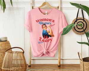 T-shirt da donna per il potenziamento femminile, stampa mese della storia delle donne, 100% cotone, girocollo, casual, manica corta, vestibilità regolare - Product Image 3