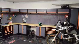 Heavy Duty 500KG Steel Powder Coated Workbench <strong>Pegboard</strong> Modular Garage Tool Cabinet Stainless Steel Countertop CE Certified for - Product Image 4