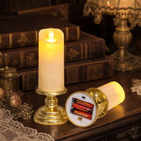 Bougies coniques LED à piles blanc chaud scintillantes avec contrôle par bouton pour la décoration intérieure, les anniversaires, les festivals, et les bougies votives faites à la main