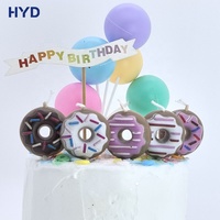 Paquete de 5 Velas de Cumpleaños con Forma de Donut, Brillantes y Atractivas, Decoración para Pastel de Té de la Tarde Personalizada 2026