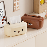 Boîte à mouchoirs créative en forme d'animal mignon, porte-serviettes en plastique épais pour salle de bain, salon, table à thé