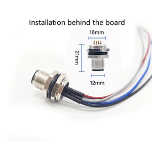 ขั้วต่อสายเคเบิลแบบกันน้ำ IP67 สำหรับการบิน รุ่น M12 5 ขา แบบ A-Code ตัวผู้ - Product Image 2