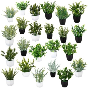 Artificial flower potted plant plastic pot desktop decoration simulation artificial flower green plant small bonsai