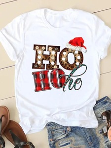 2025 venta al por mayor gran oferta de verano de alta calidad de estilo navideño Casual y de moda Street Trendsetters <span class=keywords><strong>Camiseta</strong></span> de cuello redondo para <span class=keywords><strong>mujer</strong></span> - Product Image 2