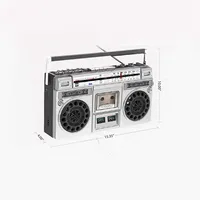 Reproductor de casete Boombox retro AM/FM radio de onda corta, grabadora de  cinta de casete portátil, transmisión inalámbrica, ranuras USB/Micro SD