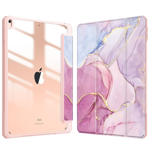 เคสแบบพับสามตอนสำหรับ <span class=keywords><strong>iPad</strong></span> Pro 10.5 นิ้ว/Air3 10.5 นิ้ว และ <span class=keywords><strong>iPad</strong></span> 10.2 นิ้ว ปี 2019/2020/2021 เคส <span class=keywords><strong>iPad</strong></span> พร้อมฝาปิดอะคริลิกลายหินอ่อนสีม่วงไลแลค - Product Image 1