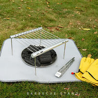 Barbecue portable pliable d'extérieur à un siège, en acier inoxydable moderne, facile à assembler, avec dispositif de sécurité anti-flamme et respectueux de l'environnement
