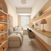 Bureau de direction modulaire en bois, style nordique italien minimaliste, extensible, avec tiroirs de rangement muraux pour bureau à domicile et chambre