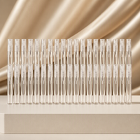 Ensemble de flacons cosmétiques en verre transparent de haute qualité, impression sérigraphique, flacon de parfum, compte-gouttes, diffuseur à bâtonnets, forme plate, luxe