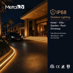 Bande lumineuse COB en silicone étanche IP68 professionnelle <span class=keywords><strong>pour</strong></span> éclairage linéaire de piscine, 480 <span class=keywords><strong>LED</strong></span>, <span class=keywords><strong>ruban</strong></span> <span class=keywords><strong>LED</strong></span> flexible 24V - Product Image 2