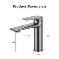 Robinet de lavabo monocommande pour salle de bain, finition chromée ou laiton, mélangeur eau chaude et froide pour hôtel
