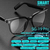 Lunettes de soleil intelligentes SG-19 Pro BT avec contrôle tactile, écouteurs TWS, batterie LED, lunettes de sport intelligentes avec musique, nouveau produit, vente en gros d'usine