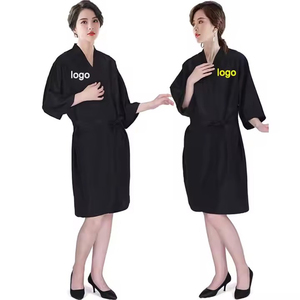 Capa Kimono con Logotipo Personalizado para Spa, Salón de Belleza, Peluquería, Impermeable, para Clientes, Peluqueros, 100% Poliéster, Cintura Ajustable, para Mujer - Product Image 6