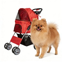 Poussette pliable écologique pour animaux de compagnie, avec 3/4 roues, chariot de promenade confortable et doux pour chiens et chats