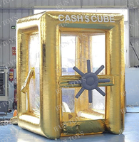 Machine gonflable de cabine de saisie d'argent de cube en argent pour attraper les jeux gonflables de cabine gonflable de videur pour des événements