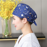 Chapeau d'opération d'hôpital unisexe en coton pur tissé imprimé, pour médecins et infirmières, turban anti-huile, bonnet de nuit, en stock, marque