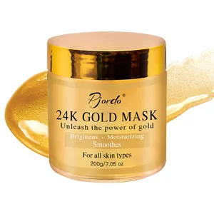 Custom Private Label 24K Gouden Gezichtsmasker Collageen Anti Rimpel En Hydraterende Huidverzorging Whitening Gezichtsmasker