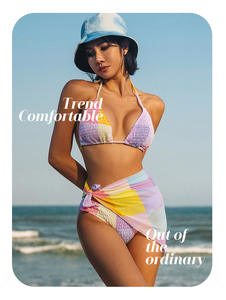 Seerventouse – maillot de bain 3 pièces imprimé, sexy, haut Triangle, froncé, smocké, ensemble Bikini, Sarong, plage, nouvelle collection, <span class=keywords><strong>2022</strong></span> - Product Image 6