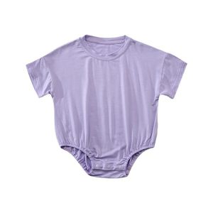 Combinaison à manches courtes pour bébé, garçon et fille, en modal, col rond, style décontracté, pour l'été - Product Image 1