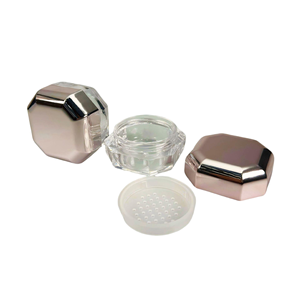 Caja de Polvo Cosmético Transparente Octogonal de 8g, Color Oro Rosa, Estilo <span class=keywords><strong>Rihanna</strong></span>, Portátil, con Esponja, Subcaja para Muestras - Product Image 5