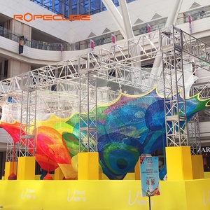 โครงสร้างโครงถักโพลีเอสเตอร์ความทนทานสูง Ropecube ตาข่ายรังผึ้งหลากสีสันแบบเคลื่อนย้ายได้ ศูนย์รวมความบันเทิงสำหรับครอบครัว อุปกรณ์เล่นในร่ม - Product Image 1