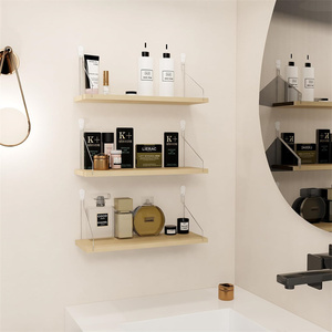 Juego de 3 estantes flotantes de madera, estante colgante montado en la pared para dormitorio, sala de estar, <span class=keywords><strong>plantas</strong></span>, álbum de decoración de pared de baño - Product Image 5