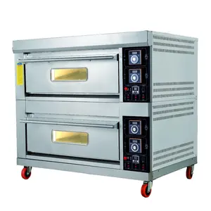 Factory Sale American Door Opening Way 2 Deck 4Trays Electric/Gas Bread Baking Deck Oven for household hotel