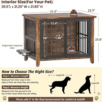 Nouvelle cage pour chien en bois renforcé, niche intérieure pour chien, fonction de rangement pour les toilettes, design de style meuble pour les Border Collies Golden