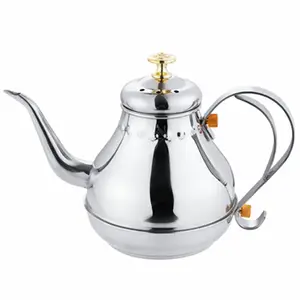 Thép không gỉ sang trọng Arabic ấm trà kim loại hoa trà trà sữa ấm đun nước Trung Đông nồi cà phê với lọc cho khách sạn nhà