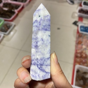 Torre di Cristallo Naturale in Howlite Viola Intagliata, Pietra Curativa per Decorazione Casa <span class=keywords><strong>e</strong></span> Regalo - Product Image 4
