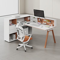 Ensemble de postes de travail modulaires en bois Shuo Ran pour bureaux commerciaux - Bureau ergonomique avec chaise et tiroirs utilitaires pour 2/4/6/8 personnes
