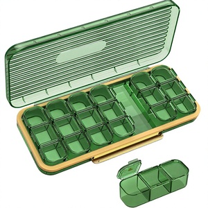 Linxikeji Sn12853 Boîte à pilules portable en plastique à 21 compartiments, grande capacité, étui à vitamines, organisateur hebdomadaire de voyage pour 7 jours, fabriqué au Guangdong - Product Image 2