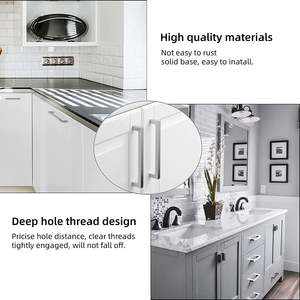Adjustable Matte <strong>Black</strong> <strong>Square</strong> Cabinet Handles <strong>Black</strong> <strong>Drawer</strong> Pulls for Kitchen Cupboard Furniture Hardware Living Room Warehouse - Product Image 5