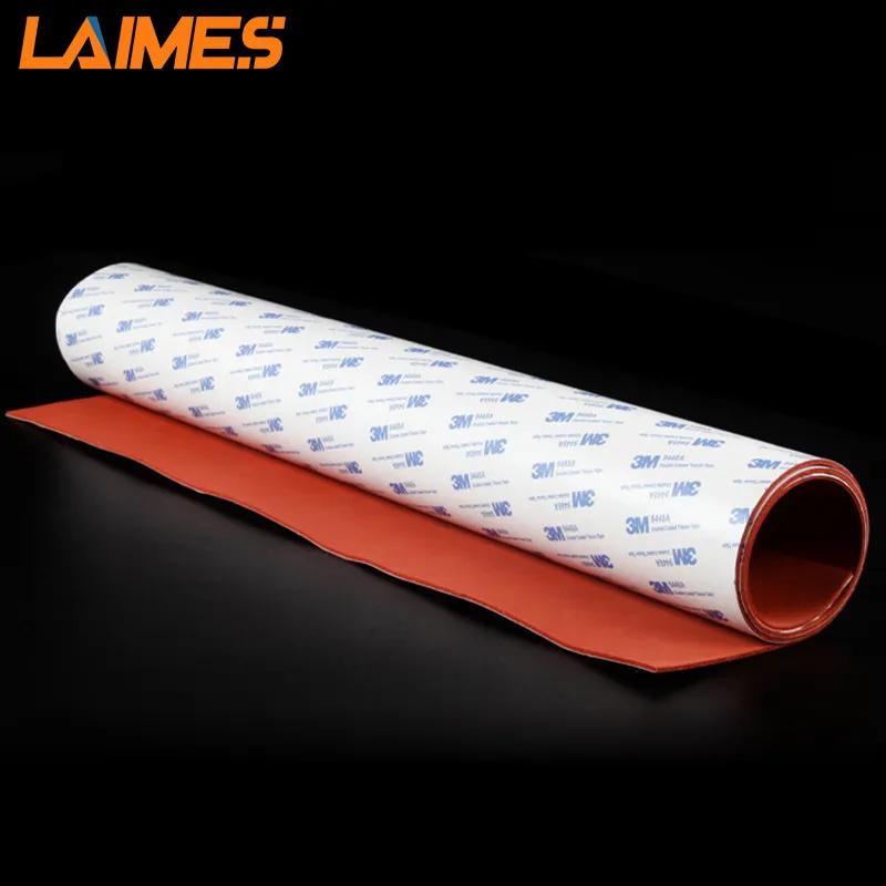 Custom Color 1 2 3 5 8 10mm 3M Back Rubber Red High Temperature Resistant Silicone Rubber Foam Sheet