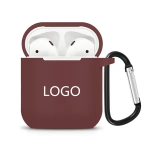 Custodia morbida compatibile universale nome immagine personalizzata custodia fotografica in Silicone con gancio Jordan Logo personalizzato per Airpods 1 2 Gen