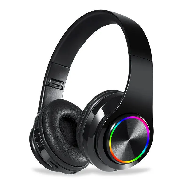 B39 Wireless Headphones Portable Folding Headset mp3 player With Microphone LED Colorful Lights Bluetooth Headset