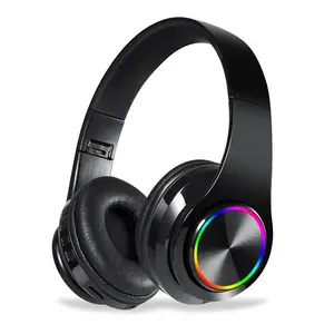 B39 kablosuz kulaklıklar taşınabilir katlanır kulaklık mp3 çalar mikrofon ile LED renkli ışıklar Bluetooth kulaklık