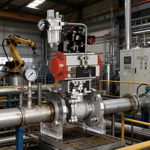 Chất lượng cao API ANSI 10K-20K mặt bích thép không gỉ khí nén Thiết bị truyền động tùy chỉnh 150-300lb bóng van PTFE OEM có sẵn - Product Image 4