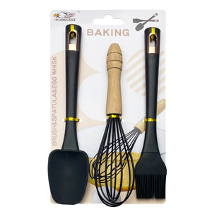 Ensemble de 3 ustensiles de pâtisserie <span class=keywords><strong>pour</strong></span> la maison : pinceau en silicone, spatule, fouet à œufs, accessoires de cuisine, <span class=keywords><strong>emporte</strong></span>-pièces <span class=keywords><strong>pour</strong></span> gâteaux et crèmes - Product Image 2