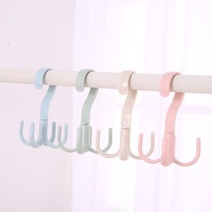 Multi Functional Rotating Four Claw <b>Hook</b> For Bags Scarves Wardrobe Storage Light Pink Light Blue Light Green Beige PS Material - Product Image 1
