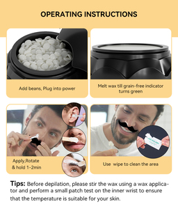 Kit de mini-appareil chauffe-cire pour l'épilation des oreilles, des lèvres et du nez, personnalisable avec logo, blanc et noir, pour femmes et hommes - Product Image 6