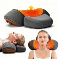 Almohada de Masaje Cosmo de Alta Calidad, Eléctrica, 3D, con Calor, Espuma Viscoelástica, Batería Recargable, para Cuello, Cervicales y Tejido Profundo