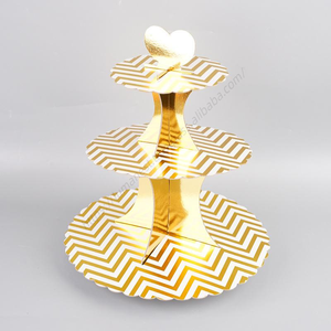 Soporte para Pastel de Tres Niveles SYH1360 Personalizable al por Mayor para Eventos de Cumpleaños, Decoraciones Desechables de Papel Cuadradas en Colores Personalizados - Product Image 3