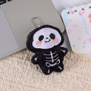 Cute Skeleton Plush Keychain Colorful Stuffed Bag Charm Halloween Soft Plush Pendant Key <b>Ring</b> Wholesale - Product Image 4