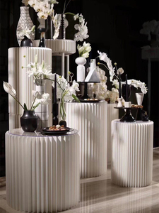 Gấp trụ cột bệ hộp Bánh Cưới Chủ đứng giấy hình trụ tráng miệng Bảng hiển thị kệ - Product Image 5