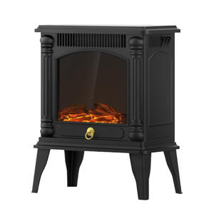 Chimenea Eléctrica Yuzu Pie con Llama Simulada 3D, Calentamiento Rápido, Estilo Retro Europeo, Ventilador de Aire Caliente Negro - Product Image 3