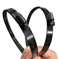 Collier de serrage métrique double couche américain en acier inoxydable noir à couple constant réglable avec tailles personnalisables